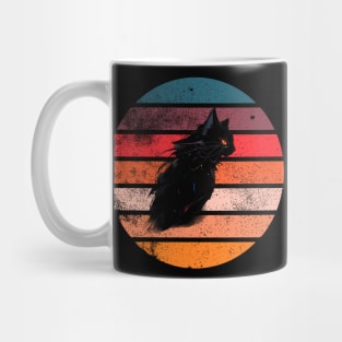 Retro SunSet  Cat Mug